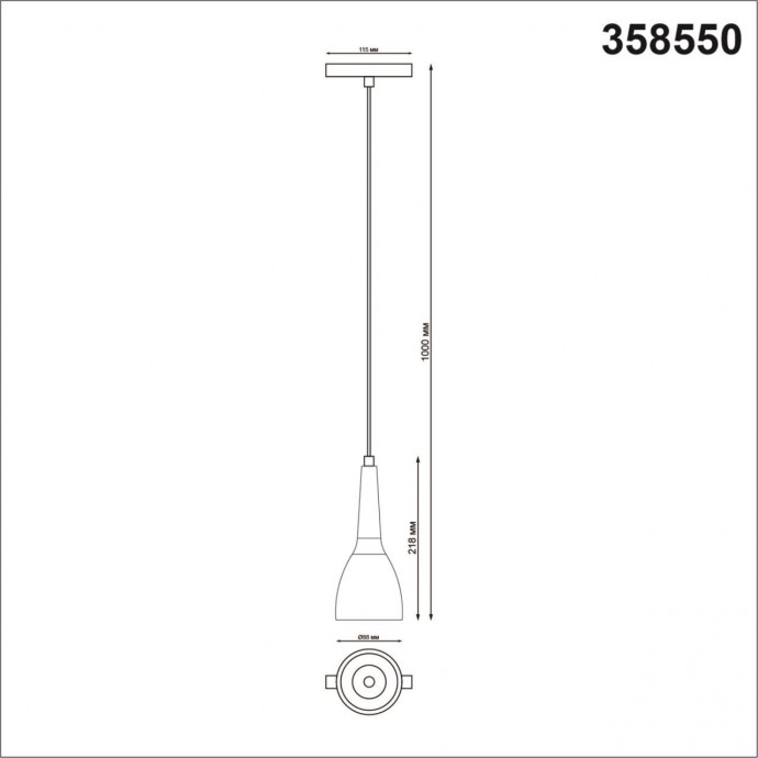 358550 SHINO NT21 049 белый Трековый светильник для низков. шинопровода, длина провода 1м IP20 LED 4000K 12W 48V FLUM
