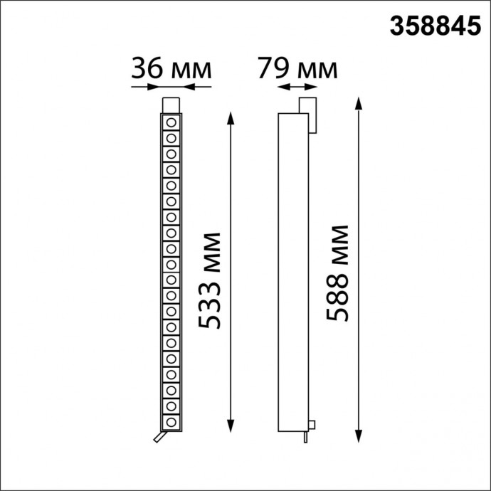 358845 PORT NT22 115 черный Светильник трехфазный трековый светодиодный IP20 LED 4000K 30W 220V ITER