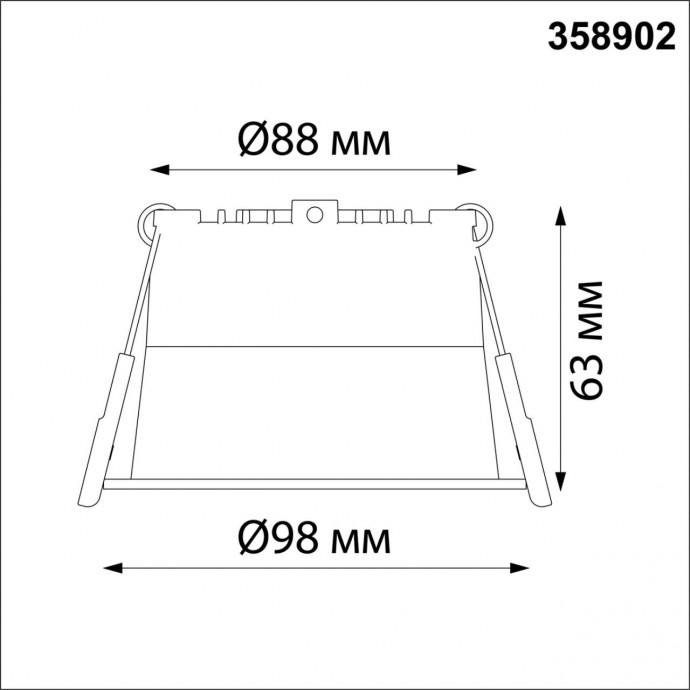 358902 SPOT NT22 227 черный Светильник встраиваемый светодиодный IP20 LED 4000К 12W 220V TRAN