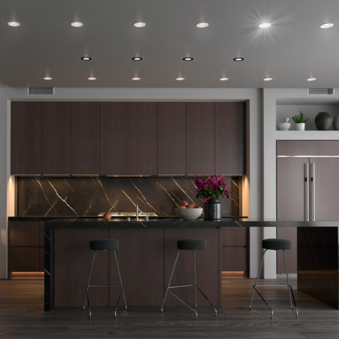 358948 SPOT NT22 230 черный Встраиваемый светодиодный светильник с переключателем цветовой температуры IP20 LED 3000К4000К6000К 10W 220V LANTE