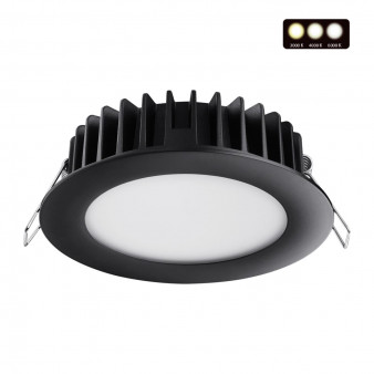 358951 SPOT NT22 черный Встраиваемый светодиодный светильник с переключателем цветовой температуры IP20 LED 3000К4000К6000К 15W 220V LANTE