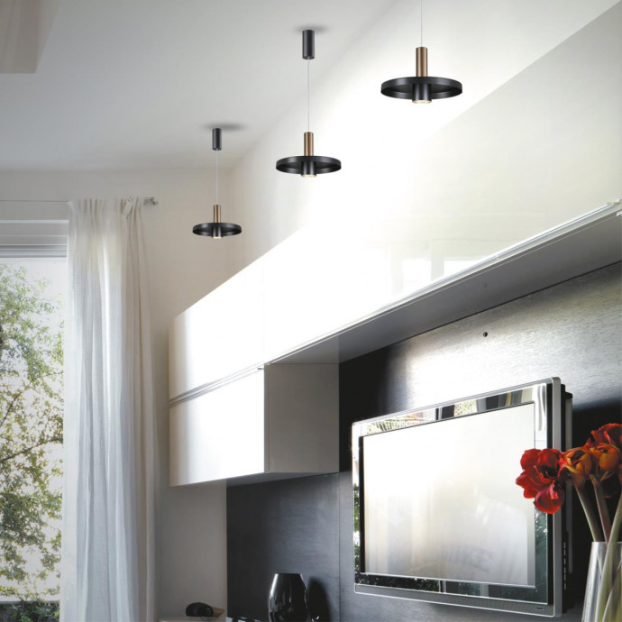 358984 OVER NT22 158 бронза светлая/черный Светильник светодиодный накладной, провод 2м IP20 LED 4000K 15W 220V ALBA