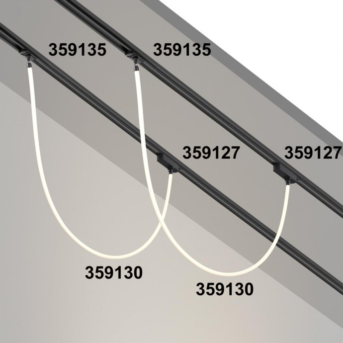 359127 KONST NT23 000 черный Трековый однофазный трехжильный адаптер для светильников 359128-359133 IP20 15-40W 170-265V RAMO