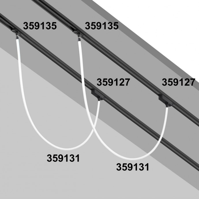 359127 KONST NT23 000 черный Трековый однофазный трехжильный адаптер для светильников 359128-359133 IP20 15-40W 170-265V RAMO