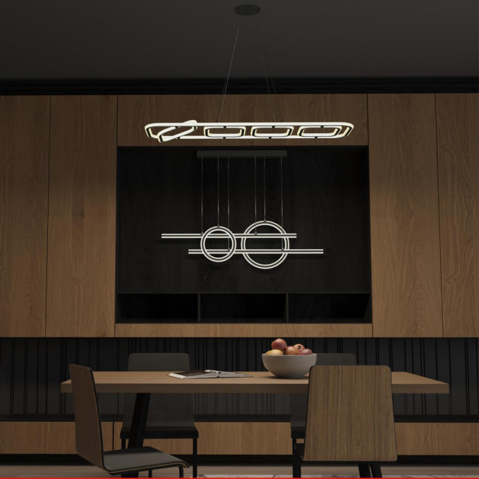 359185 OVER NT23 000 черный Светильник подвесной диммируемый, в комплекте пульт ДУ IP20 LED 4000К 175W 220V ONDO