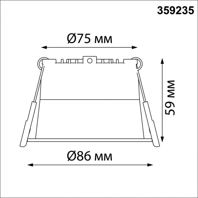 359235 SPOT NT23 000 черный Светильник встраиваемый светодиодный IP20 LED 9W 220V 540Лм 3000К TRAN