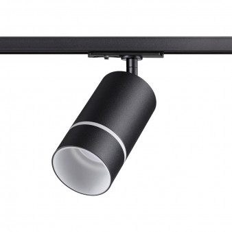 370777 PORT NT21 058 черный Однофазный трековый светильник трехжильный IP20 GU10 9W 235V ELINA