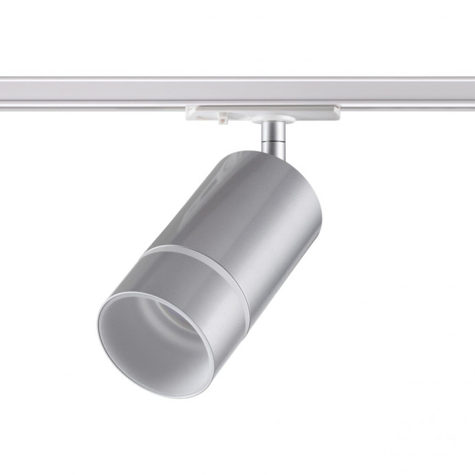 370779 PORT NT21 086 серебро Светильник трековый однофазный трехжильный IP20 GU10 9W 235V ELINA