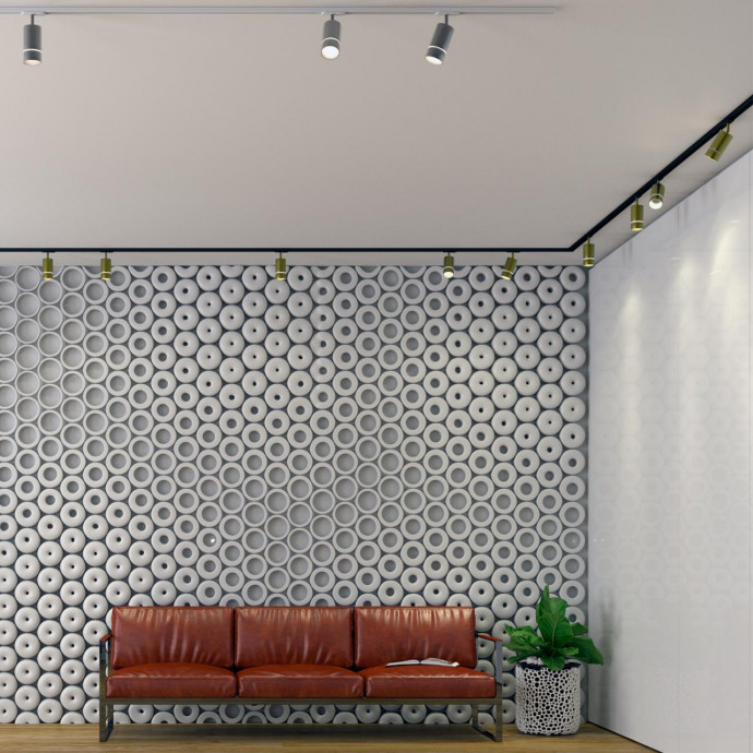 370779 PORT NT21 086 серебро Светильник трековый однофазный трехжильный IP20 GU10 9W 235V ELINA