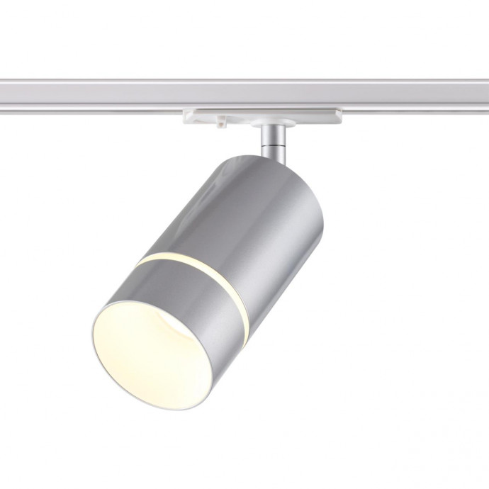 370779 PORT NT21 086 серебро Светильник трековый однофазный трехжильный IP20 GU10 9W 235V ELINA