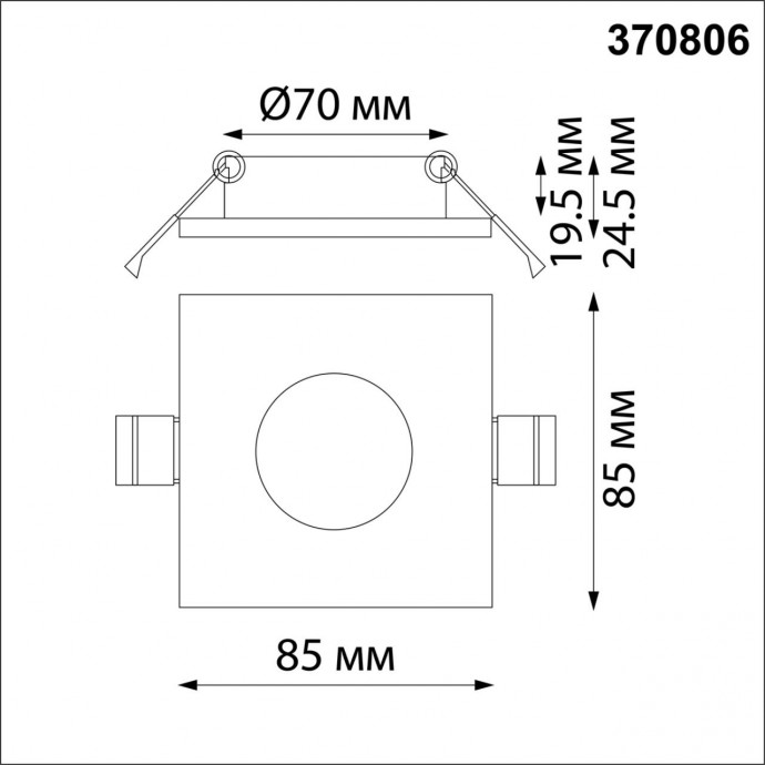 370806 SPOT NT22 287 хром Светильник встраиваемый влагозащищенный IP44 GU10 50W 220V AQUA