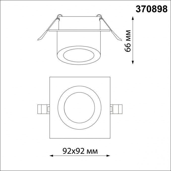 370898 SPOT NT22 276 черный Светильник встраиваемый IP20 GU10 9W 220V LIRIO