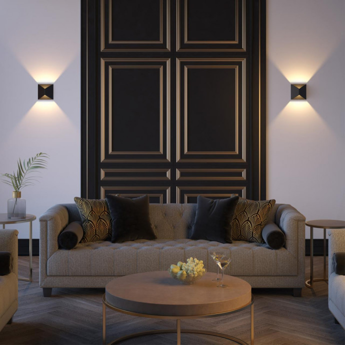 3907/10WL HIGHTECH ODL20 241 черный/металл Настенный светильник LED 3500K 10W 220V IP65 TIBRO