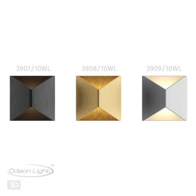 3907/10WL HIGHTECH ODL20 241 черный/металл Настенный светильник LED 3500K 10W 220V IP65 TIBRO