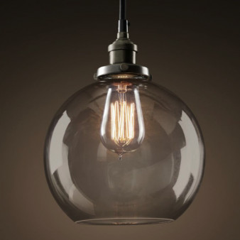 Подвесной Светильник Loft Clear Glass Sphere Cloche Дымчатый By Imperiumloft