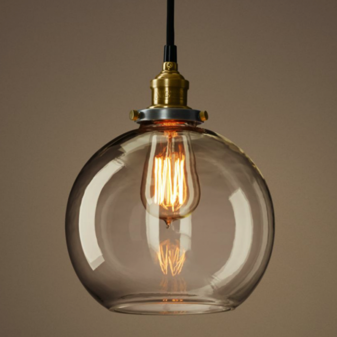 Подвесной Светильник Loft Clear Glass Sphere Cloche Дымчатый By Imperiumloft