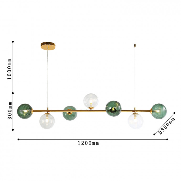 4035-7P, подвесная люстра, L1200xW300xH300/1300, 7xG9LEDx5W