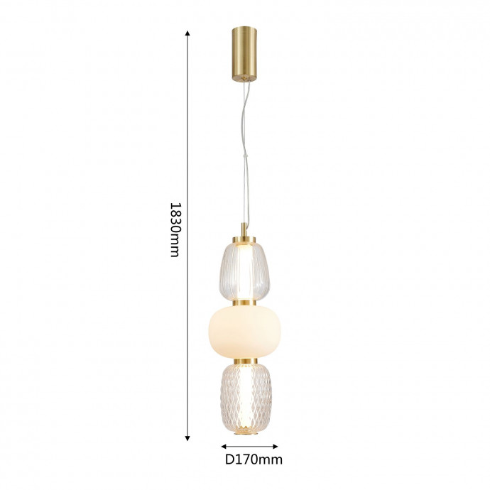 4057-1P, подвес, D170xH630/1830, LEDx29W, 2609LM, 3000K, included