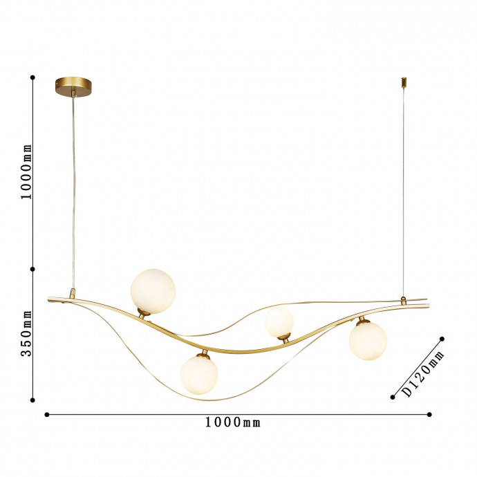 4059-4P, подвесная люстра, L1000xW120xH350/1350, 4xG9LEDx5W