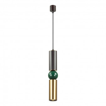 4072/5L L-VISION ODL19 313 черный/золото/зеленый Подвес GU10 1*5W SAKRA