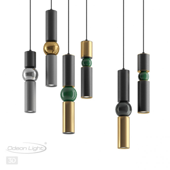 4072/5L L-VISION ODL19 313 черный/золото/зеленый Подвес GU10 1*5W SAKRA