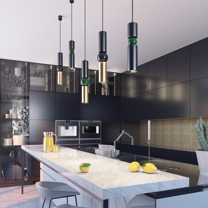 4074/5L L-VISION ODL19 312 черный/золото Подвес GU10 1*5W SAKRA