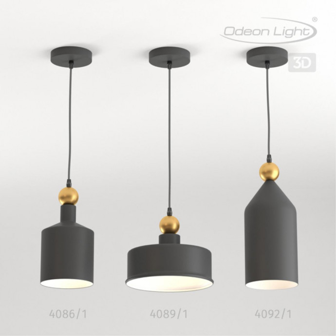 4085/1 PENDANT ODL19 361 темн.серый/золотой Подвес Е27 1*40W 220V BOLLI