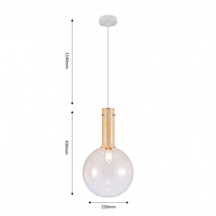 4102-1P, подвес, D250xH470/1630, 1xE27x60W