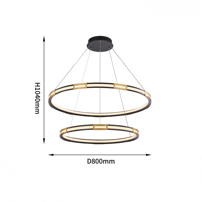 4131-2P, подвесная люстра, D800xH250/1080, LEDx103W, 9288LM, 4000K, included