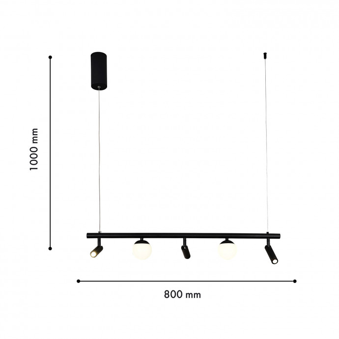 4179-5P, подвесная люстра, L800xW100xH240/1000, 3xLEDx3W + 2xLEDx5W, 855LM, 4000K, included