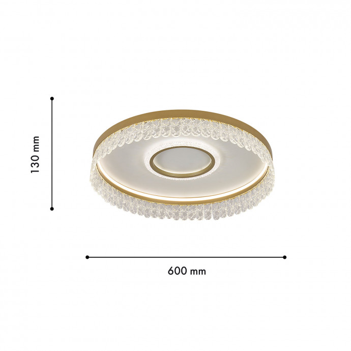 4186-2C, потолочная люстра, D600xH130, LEDx22W + LEDx136W, 8295LM, 3000-6000K, included, remote control