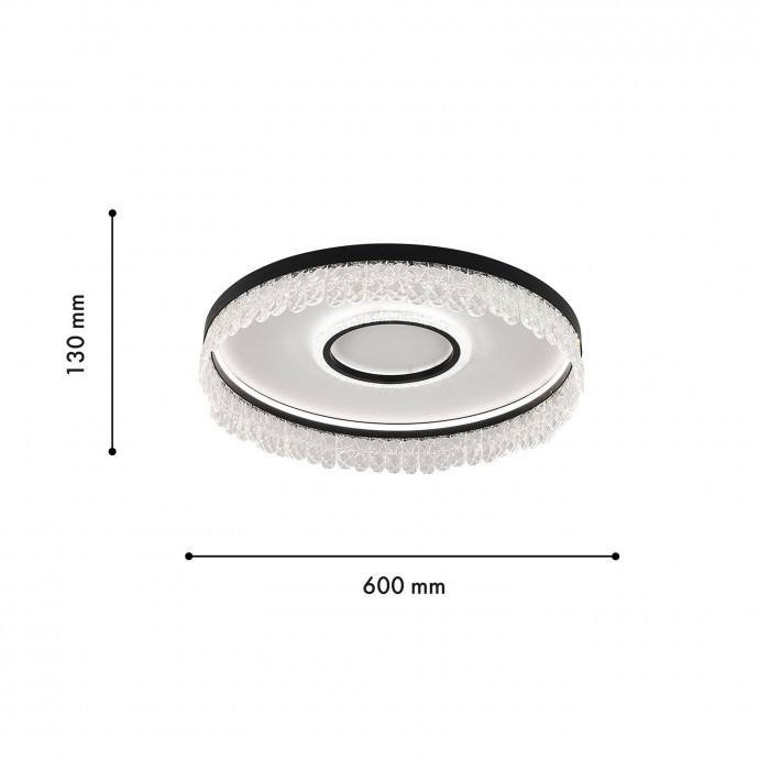 4187-2C, потолочная люстра, D600xH130, LEDx22W + LEDx136W, 7110LM, 3000-6000K, included, remote control
