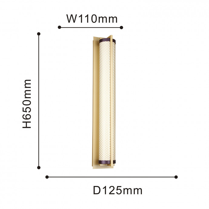 4190-1W, настенный светильник, D125xW110xH650, LEDx19W, 1615LM, 4000K, included