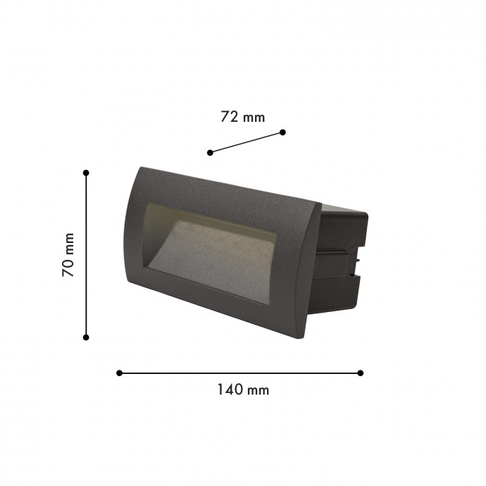 4194-1W, уличный светильник, L72xW140xH70, LEDx5.5W, 790LM, 4000K, IP65, included