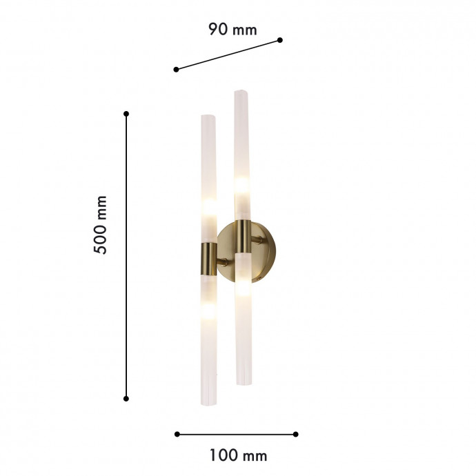 4196-4W, настенный светильник, D90xW100xH500, 4xG9x20W