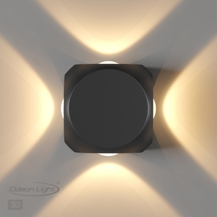 4222/8WL HIGHTECH ODL21 235 черн/металл Настенный светильник IP54 LED 8W 716Лм 3200K MIKO