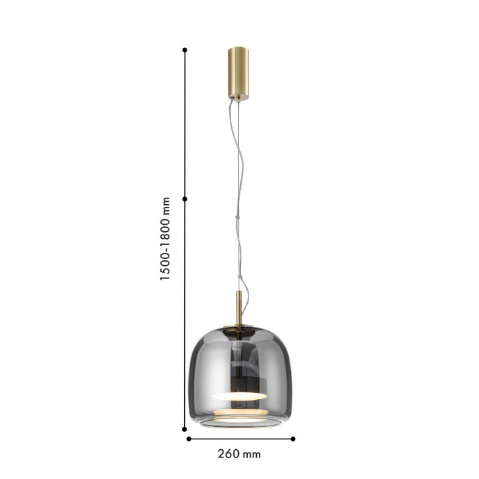4234-1P, подвес, D260xH460/1800, LEDx12W, 1300LM, 4000K, included