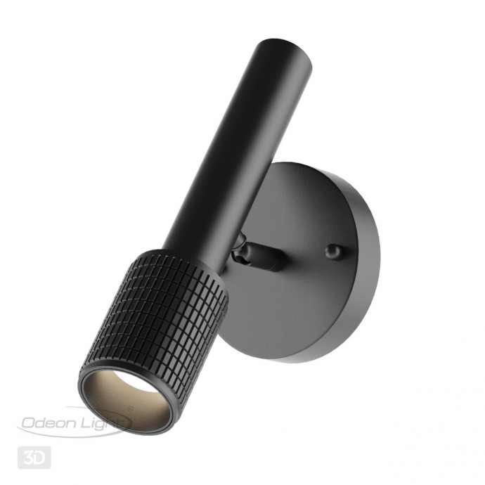4238/1W HIGHTECH ODL21 233 черный/металл Настенный св-ник выкл на плафоне IP20 LED GU10 max 10W MEHARI
