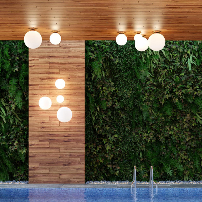 4247/1C HIGHTECH ODL21 245 золотист/металл/белый/акрил Потолочный светильник IP44 E27 LED max 5W BOSCO