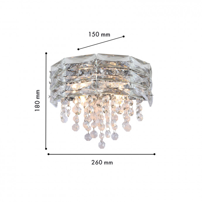 4250-2W, настенный светильник, D150xW260xH180, 2xG9x40W