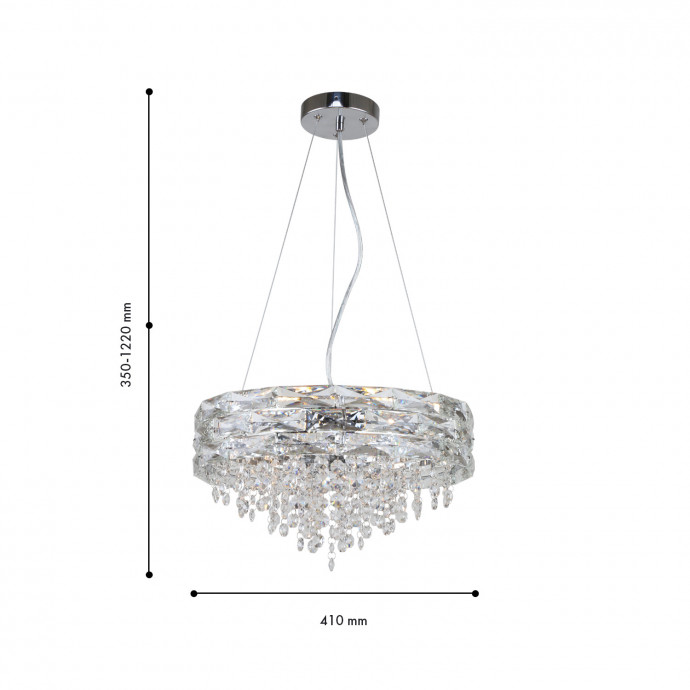 4250-6P, подвесная люстра, D410xH350/1220, 6xG9x40W