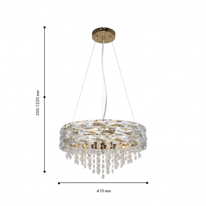 4251-6P, подвесная люстра, D410xH350/1220, 6xG9x40W