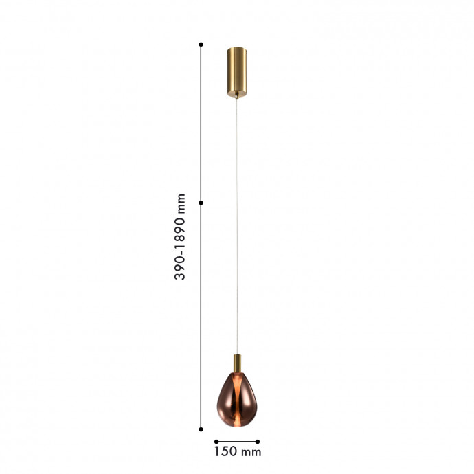 4256-1P, подвес, D150xH390/1890, LEDx4.3W, 520LM, 4000K, included
