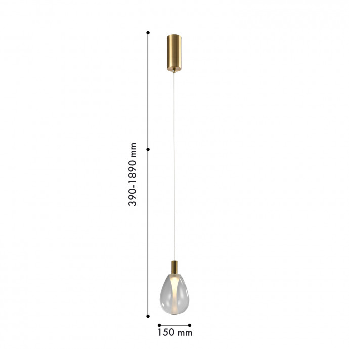 4257-1P, подвес, D150xH390/1890, LEDx4.3W, 520LM, 4000K, included