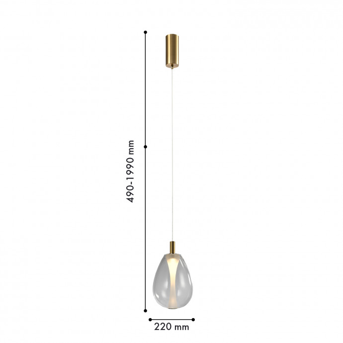 4257-2P, подвес, D220xH490/1990, LEDx4.3W, 520LM, 4000K, included