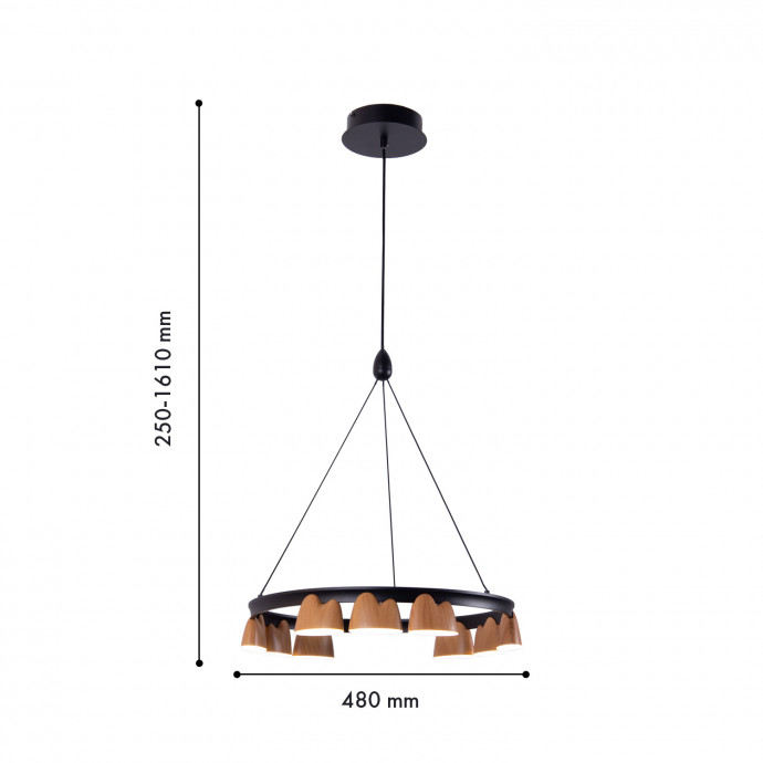 4266-9P, подвесная люстра, D480xH250/1610, LEDx40W, 1720LM, 4000K, included