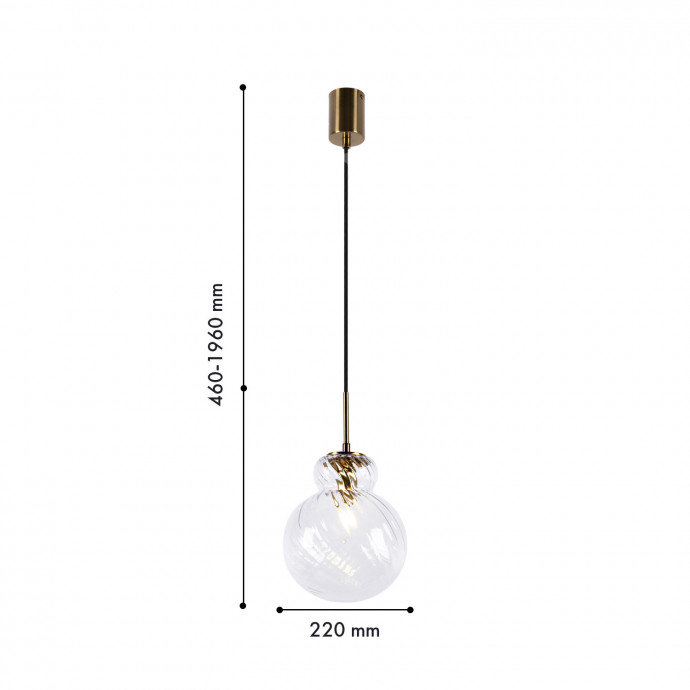 4267-1P, подвес, D220xH460/1960, 1xE14x40W