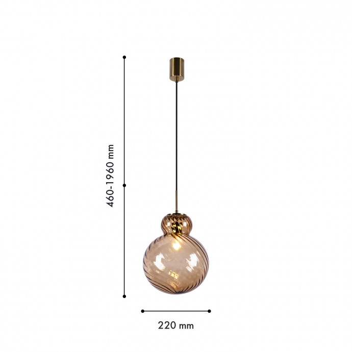 4268-1P, подвес, D220xH460/1960, 1xE14x40W
