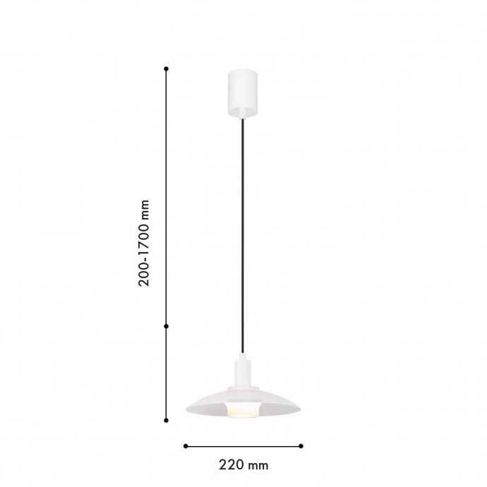 4274-1P, подвес, D220xH200/1700, 1xG9x40W