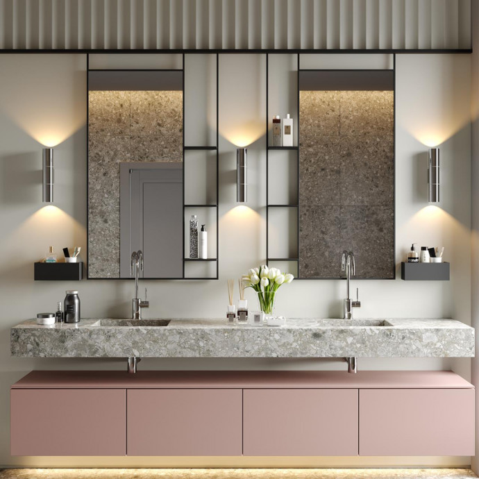 4281/2WA HIGHTECH ODL22 211 хром/металл Настенный светильник IP44 LED E27 max 2*7W BAZEL